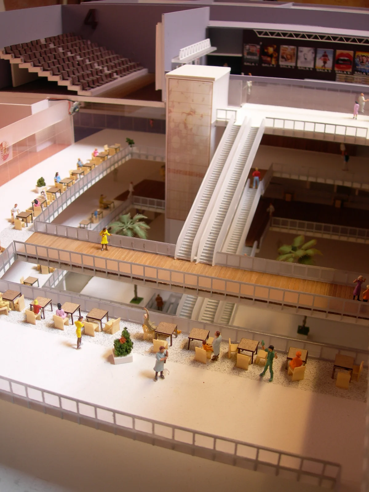 Maqueta del Centro Comercial Neutopia — Escaleras y niveles